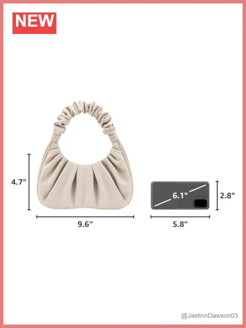 Vegan Leather Ruched Hobo Handbag Shoulder Bag Magnet Closure
